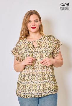 Picture of PLUS SIZE  CHIFFON WITH GOLD THREAD TOP